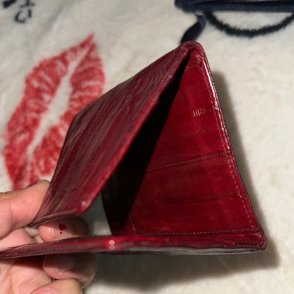 Eel skin leather vintage 3 folds - Picture 10 of 15